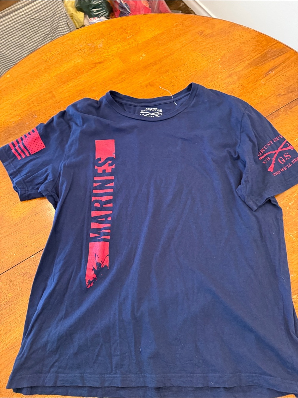 Grunt Style Navy Blue & Red MARINES Graphic Tee xxl